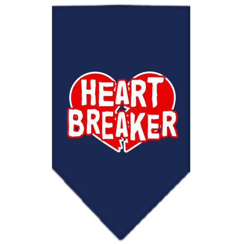 Heart Breaker Screen Print Bandana Navy Blue Small